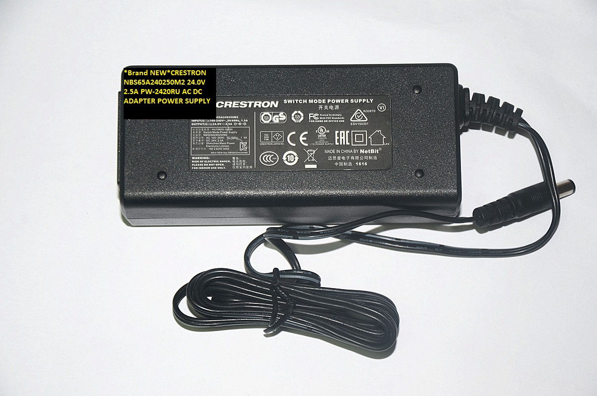 *Brand NEW*CRESTRON NBS65A240250M2 24.0V 2.5A PW-2420RU AC DC ADAPTER POWER SUPPLY